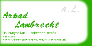 arpad lambrecht business card