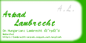 arpad lambrecht business card